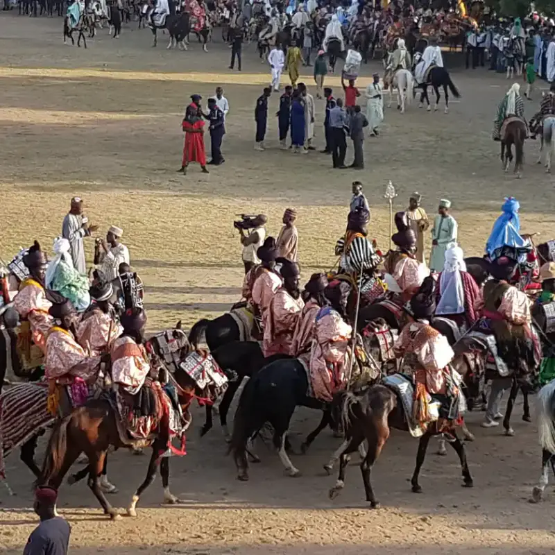 Horsemen in ceremonial dress at the Kano Durbar
